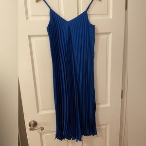Banana republic bright blue pleated dress